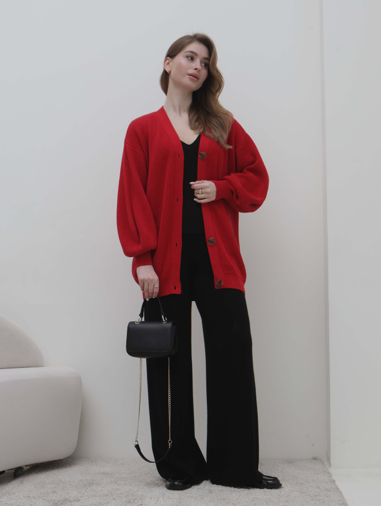 Кардиган з об'ємними рукавами