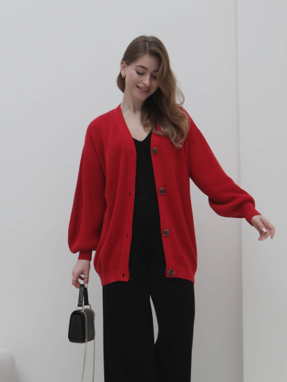 Кардиган с объемными рукавами