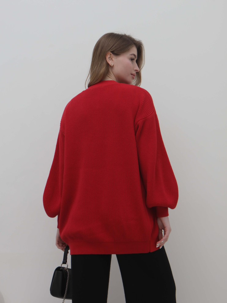 Кардиган з об'ємними рукавами