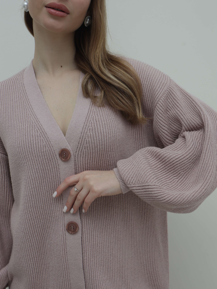 Кардиган з об'ємними рукавами