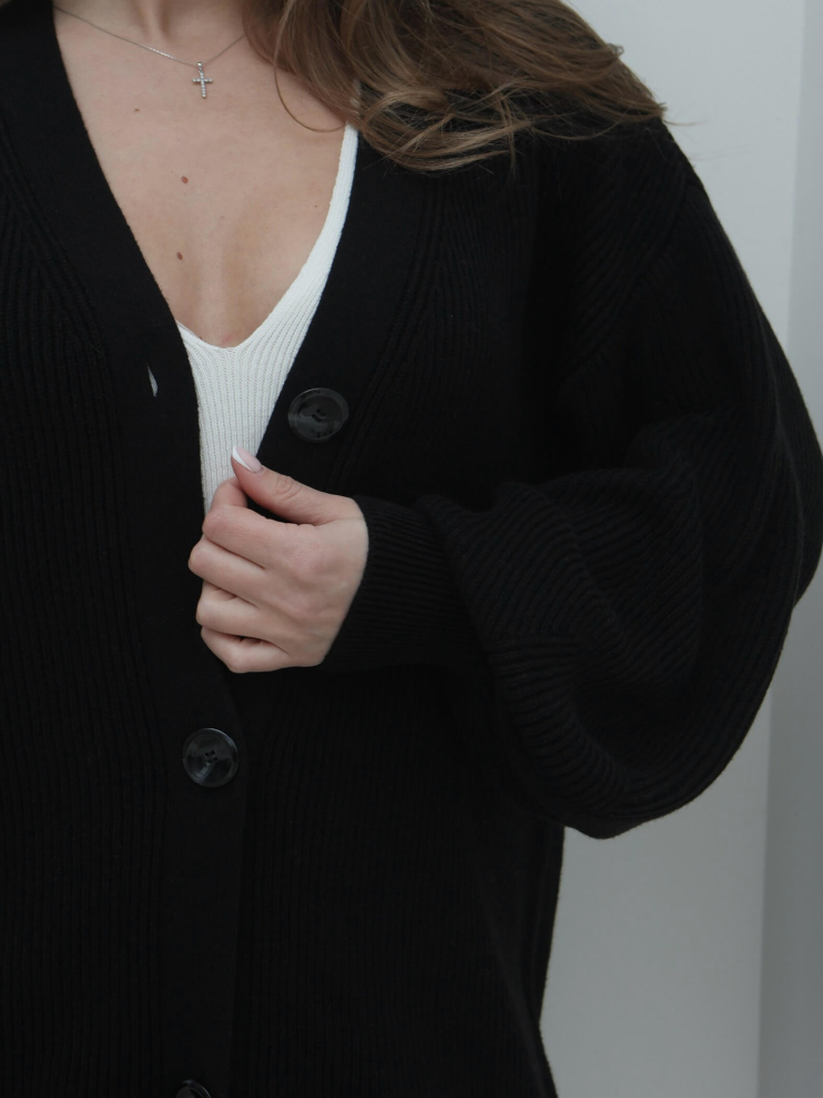 Кардиган з об'ємними рукавами